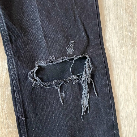 ZARA BLACK HIGH RISE WIDE LEG JEANS - Picture 3 of 7